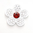 Bonjoc Ballmarker-Blume White Flower w/ red center "Stargazer"