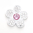 Bonjoc Ballmarker-Blume White Flower w/ pink center "Sugar Pie"