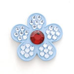 Bonjoc Ballmarker-Blume Blue Flower w/ red center "Iris"
