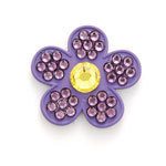 Bonjoc Ballmarker-Blume Purple Flower w/ yellow center "Lavender"