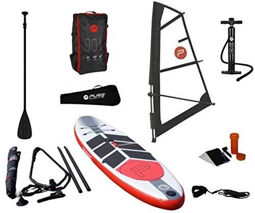Pure 4 Fun WindSUP Touring 320 - aufblasbares Stand Up Paddle Board mit Windsurf-Rigg (3 qm Segel)